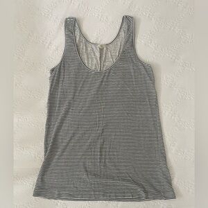 J.Crew 100% Cotton Gray and White Striped Tank Top